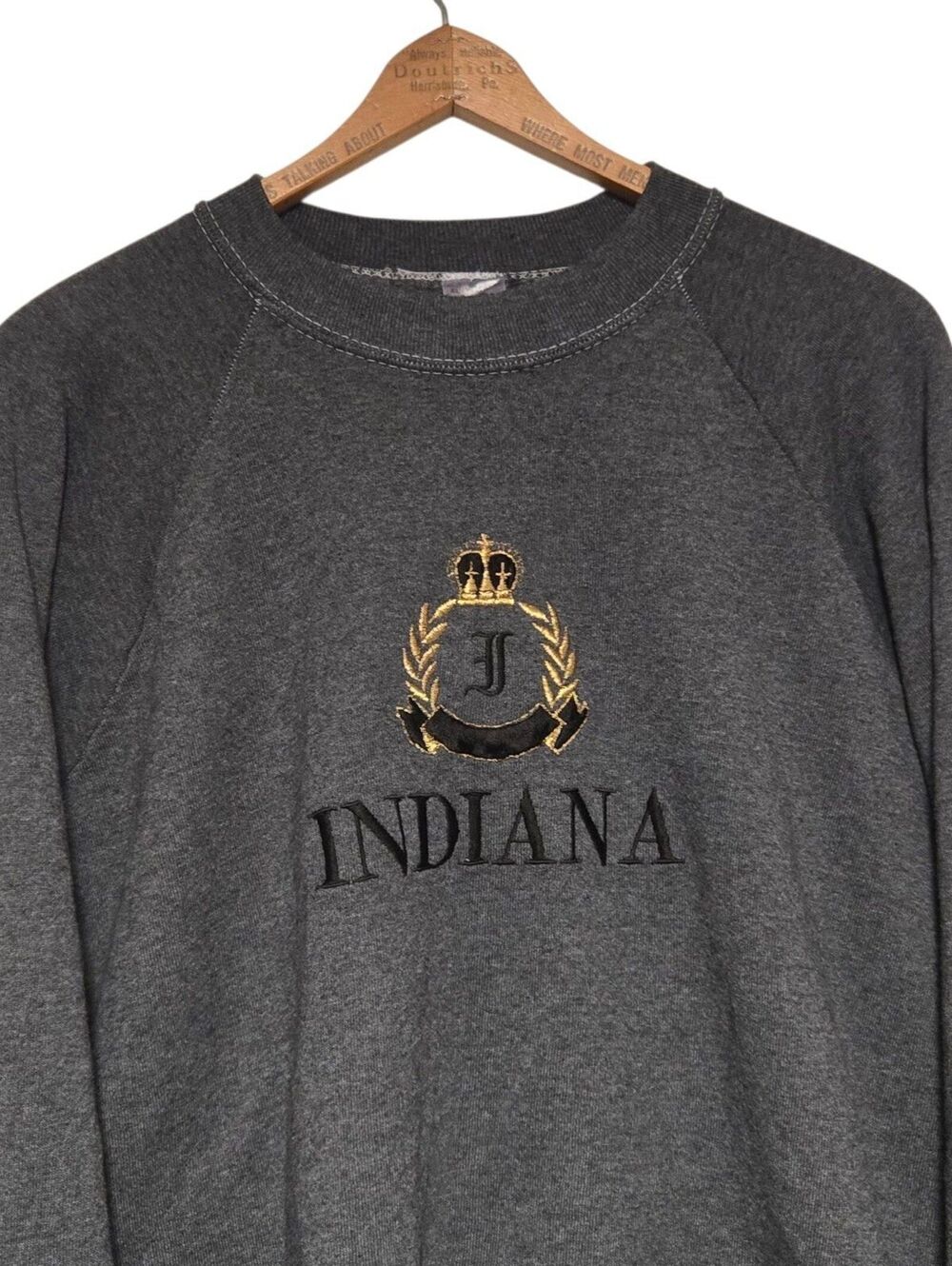 Vintage Indiana University Sweatshirt Men's XL Gray Made In The USA Embroidered